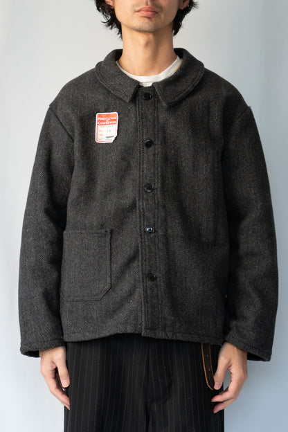 50s French Work Wool Herrinebone Farmers Jacket