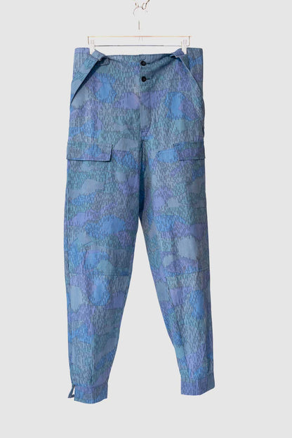 80s Czechoslovakian Fire Brigade Blue Sprinter Camouflage Trouser Deadstock
