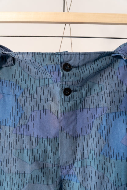 80s Czechoslovakian Fire Brigade Blue Sprinter Camouflage Trouser Deadstock