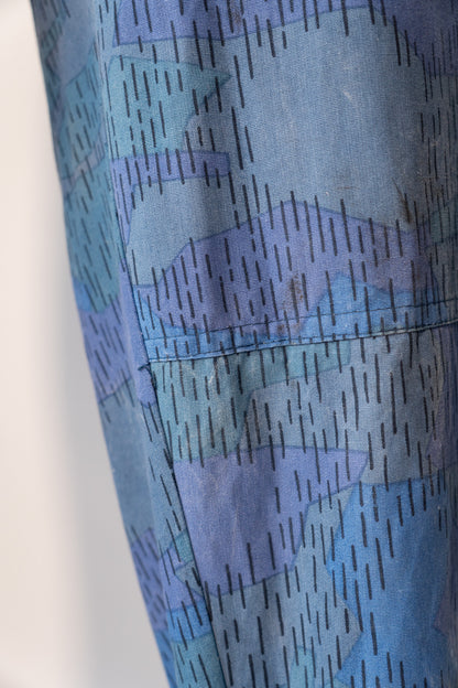 80s Czechoslovakian Fire Brigade Blue Sprinter Camouflage Trouser Deadstock