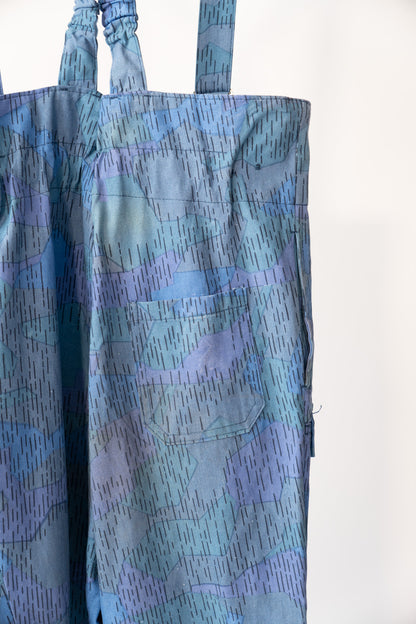 80s Czechoslovakian Fire Brigade Blue Sprinter Camouflage Trouser Deadstock