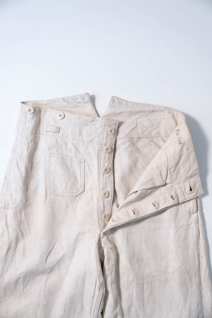 40s GERMAN KRIEGSMARINE DRILLICH HBT LINEN TROUSER