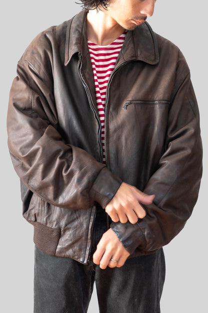90s seraphin deerskin bomber jacket