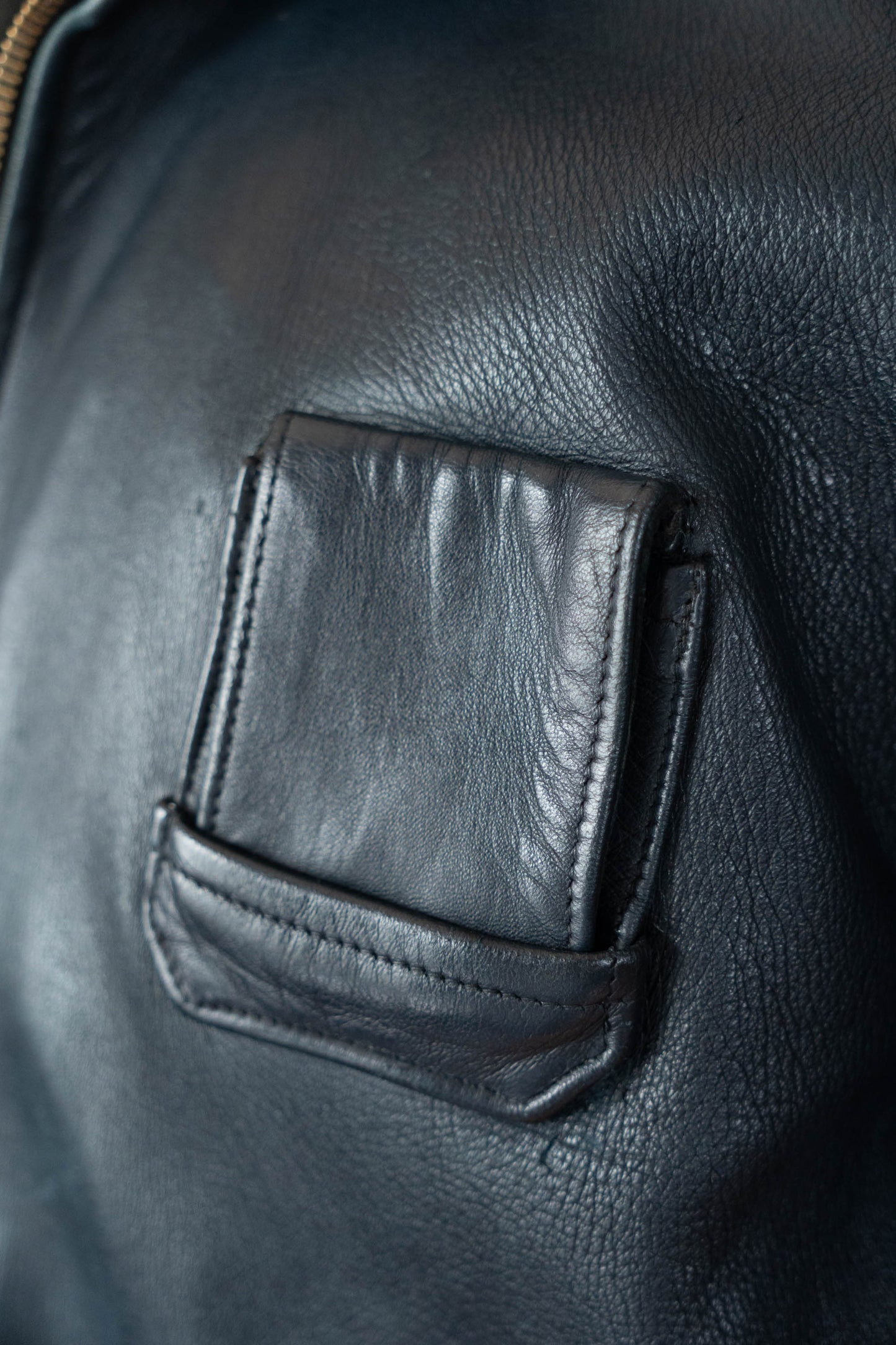 70s French Air Force Pilot Leather Jacket Original①