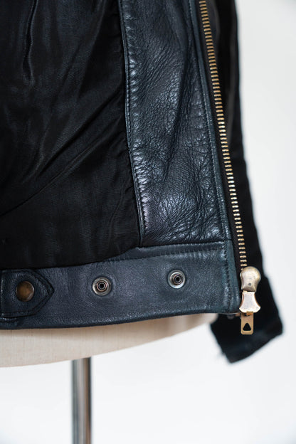 70s French Air Force Pilot Leather Jacket Original①