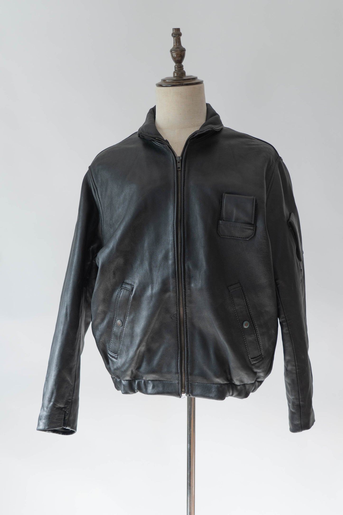 70s french Air Force pilot leather jacket civilian③