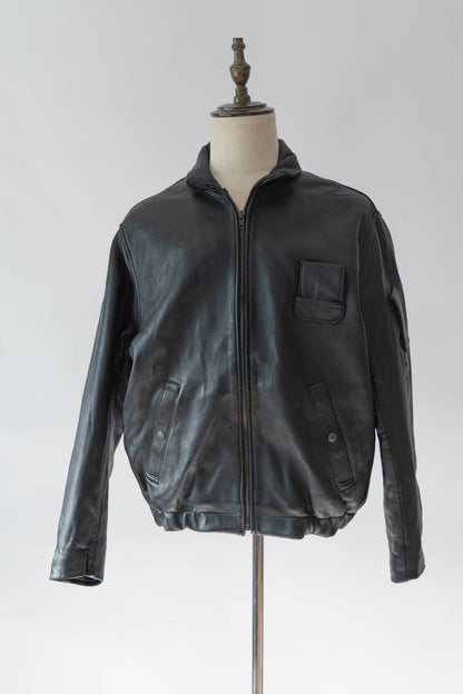 70s french Air Force pilot leather jacket civilian③