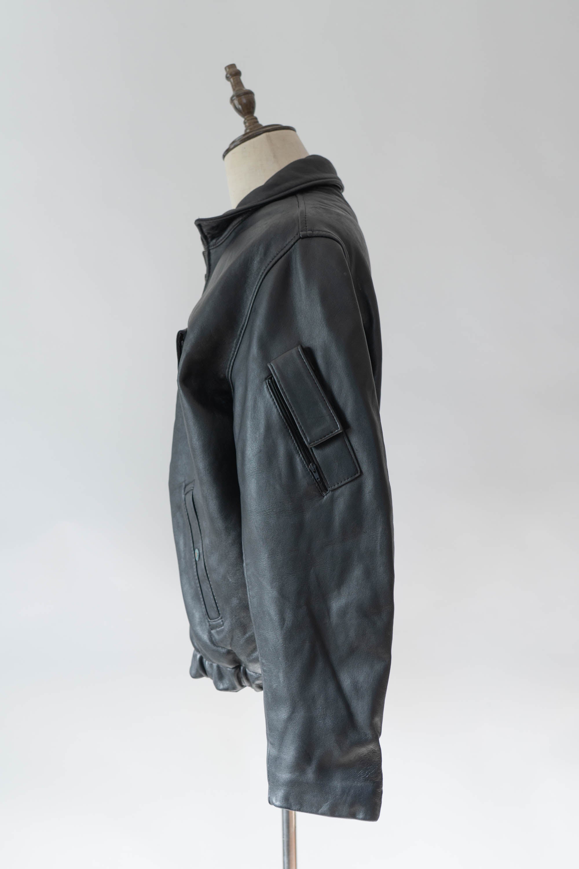 70s French Air Force Pilot Leather Jacket civilian③ – edeak