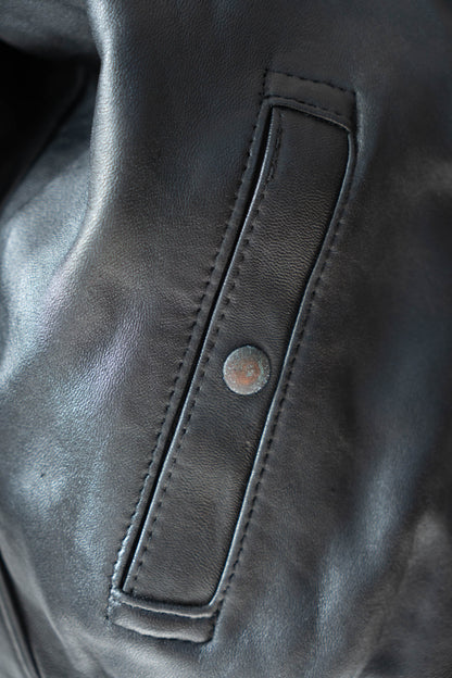70s french Air Force pilot leather jacket civilian③
