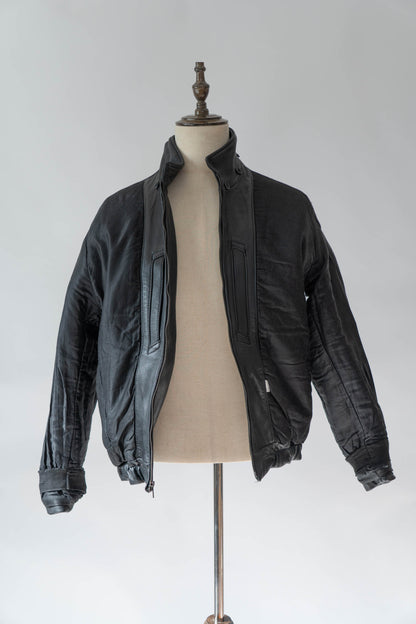 70s french Air Force pilot leather jacket civilian③