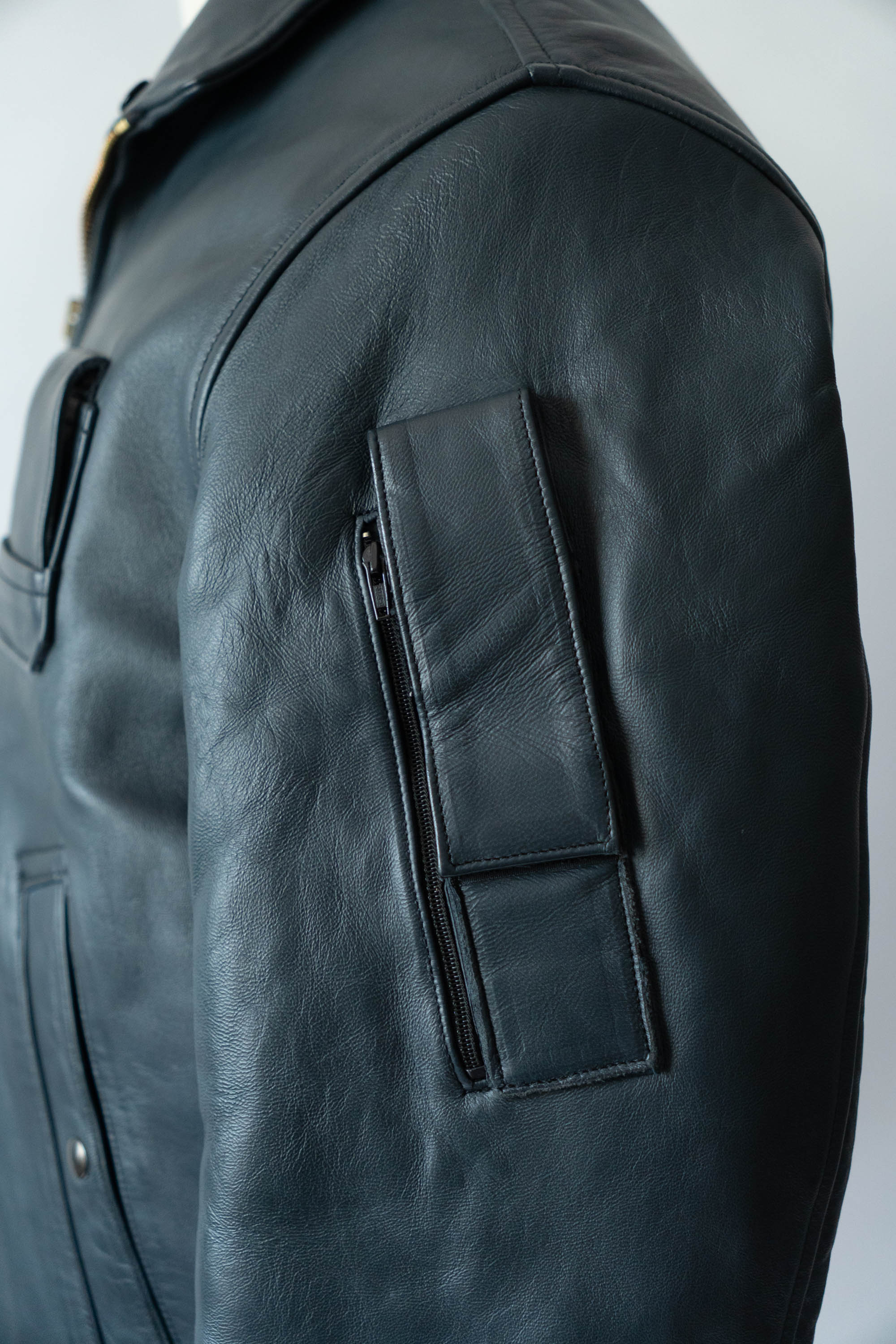 70s French Air Force Pilot Leather Jacket Original dead stock②