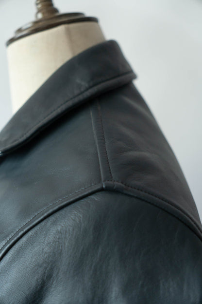 70s French Air Force Pilot Leather Jacket Original dead stock②