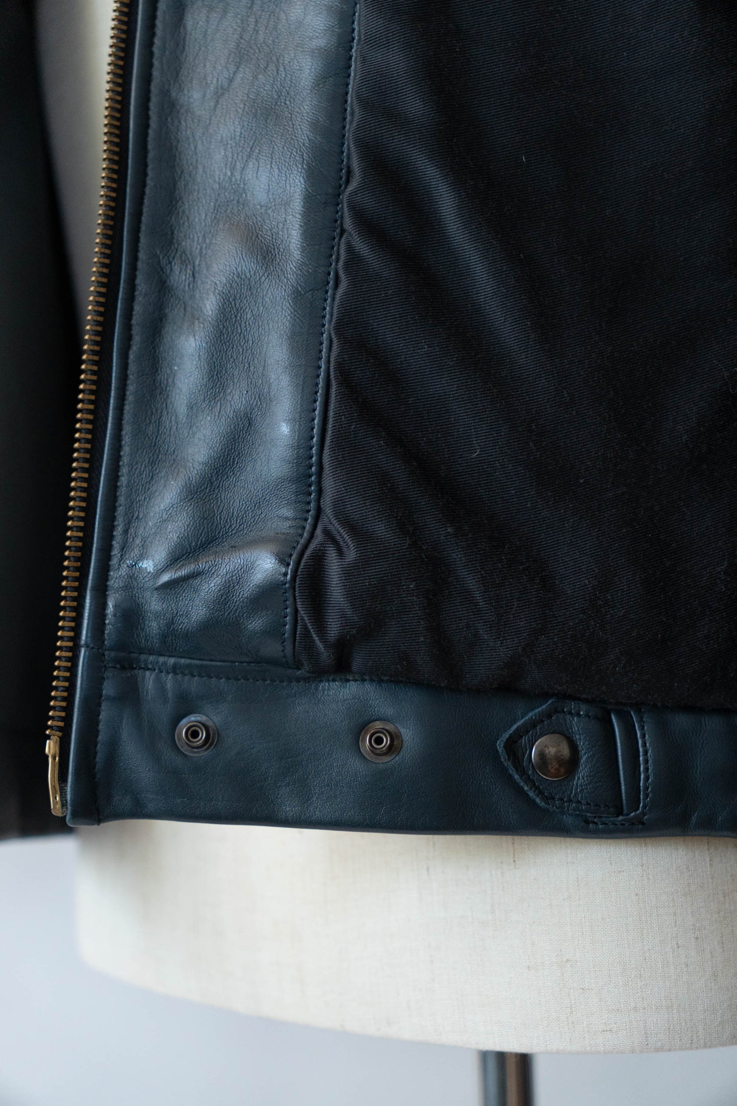 70s French Air Force Pilot Leather Jacket Original dead stock②