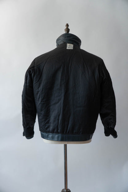 70s French Air Force Pilot Leather Jacket Original dead stock②