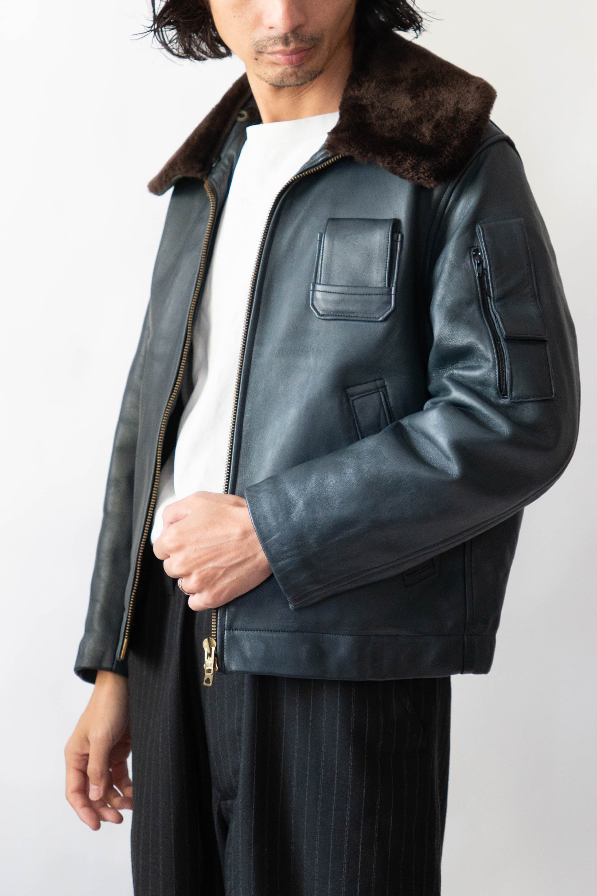 ジャケット・アウター 70s French army pilot leather jacket 70s French Air Force Pilot Leather Jacket Original dead