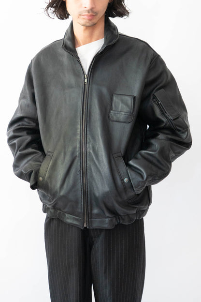 70s french Air Force pilot leather jacket civilian③