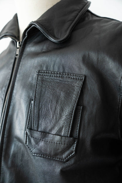 70s French Air Force Pilot Leather Jacket civilian②