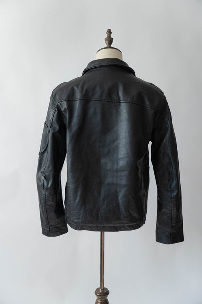 70s French Air Force Pilot Leather Jacket civilian②