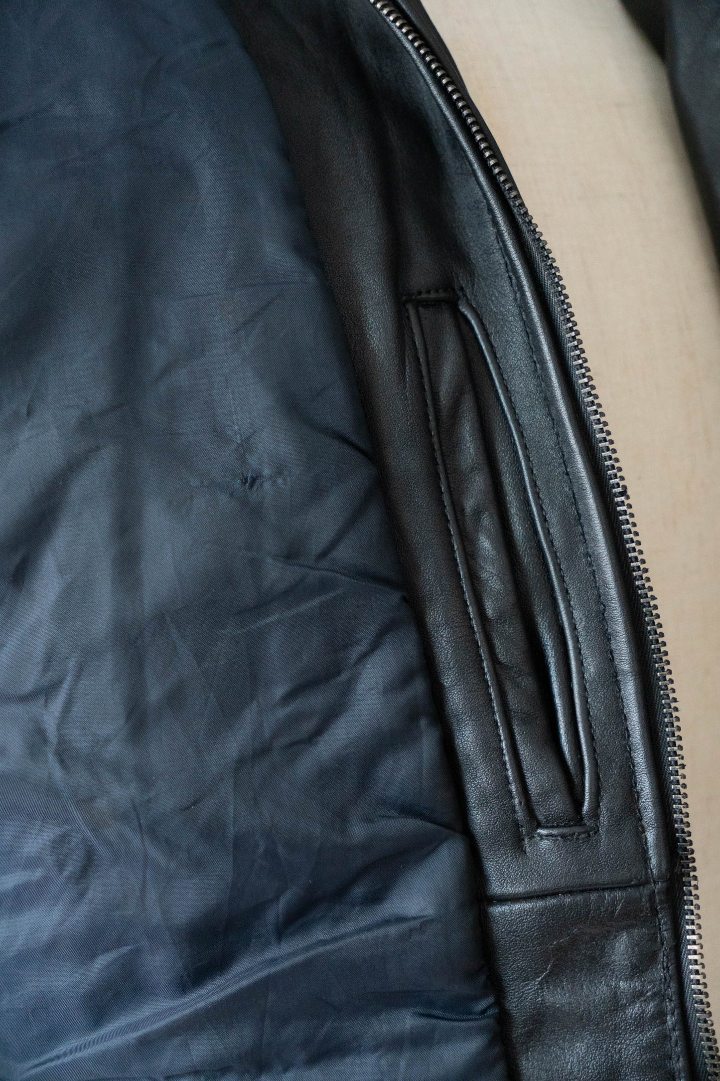 70s French Air Force Pilot Leather Jacket civilian②