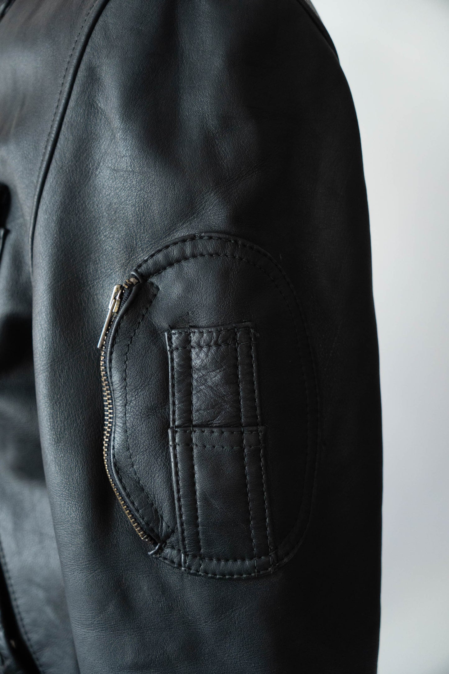 70s French Air Force Pilot Leather Jacket civilian①