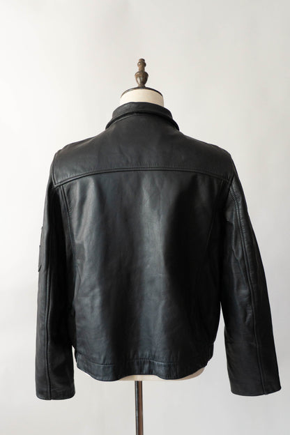 70s French Air Force Pilot Leather Jacket civilian①
