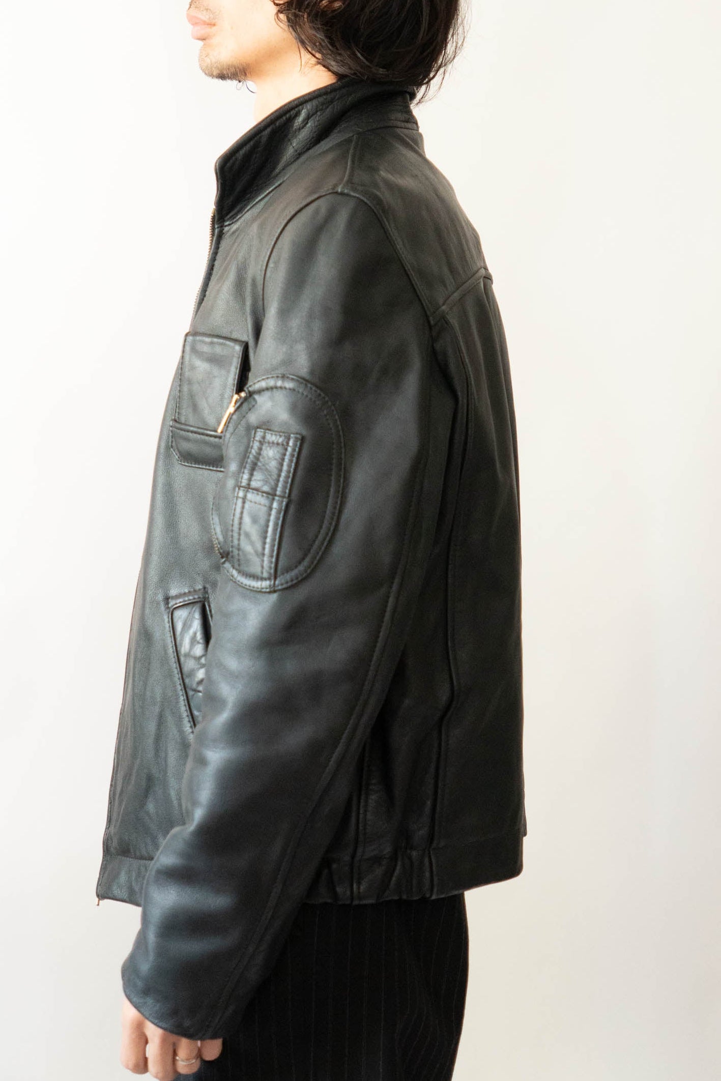 70s French Air Force Pilot Leather Jacket civilian①