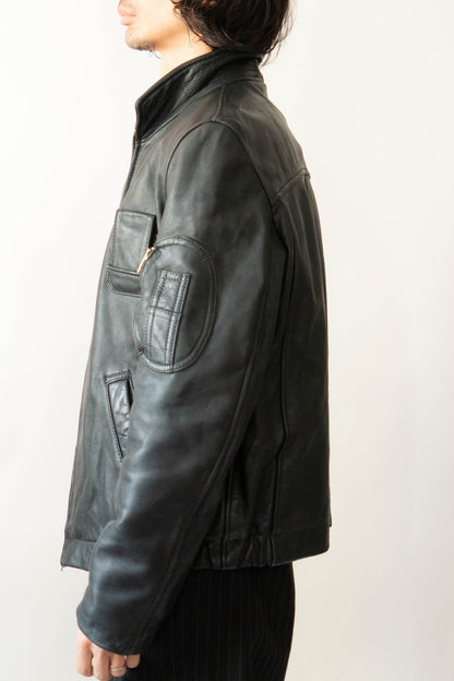 70s French Air Force Pilot Leather Jacket civilian①