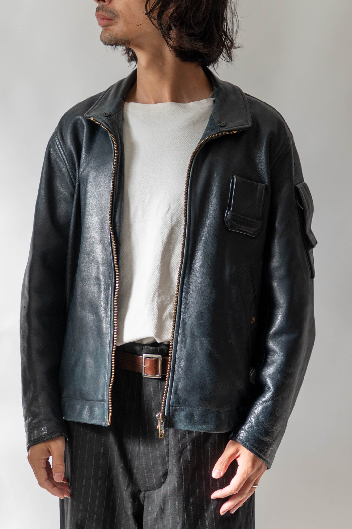 french pilot leather jacket
