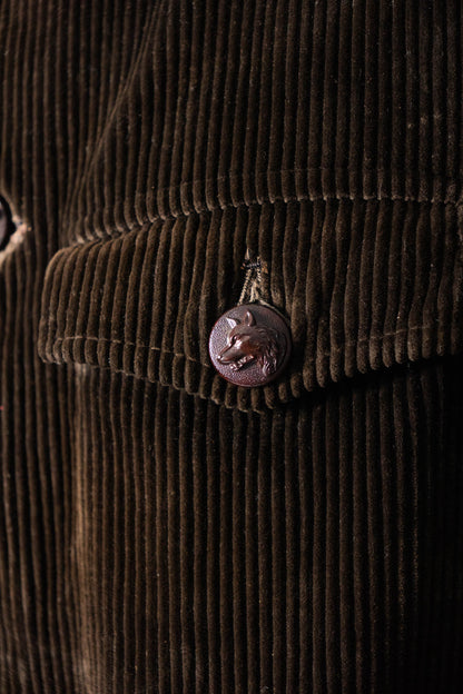 30 年代 AdolpheLafont 棕色燈芯絨狩獵夾克