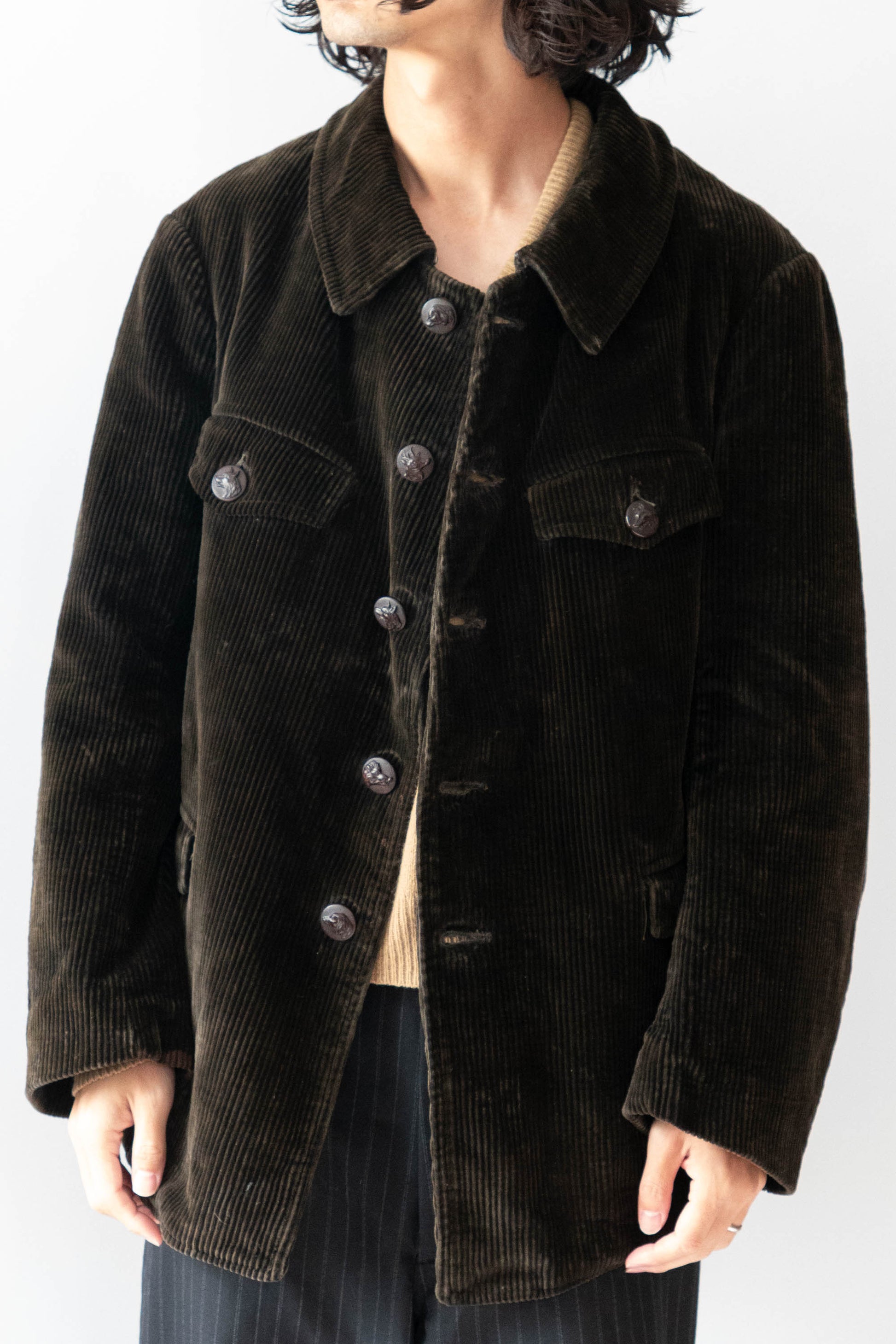 30s AdolpheLafont Brown Corduroy Hunting Jacket