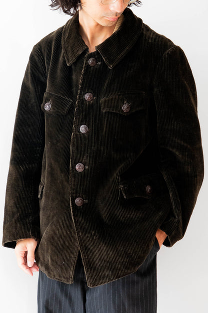 30 年代 AdolpheLafont 棕色燈芯絨狩獵夾克