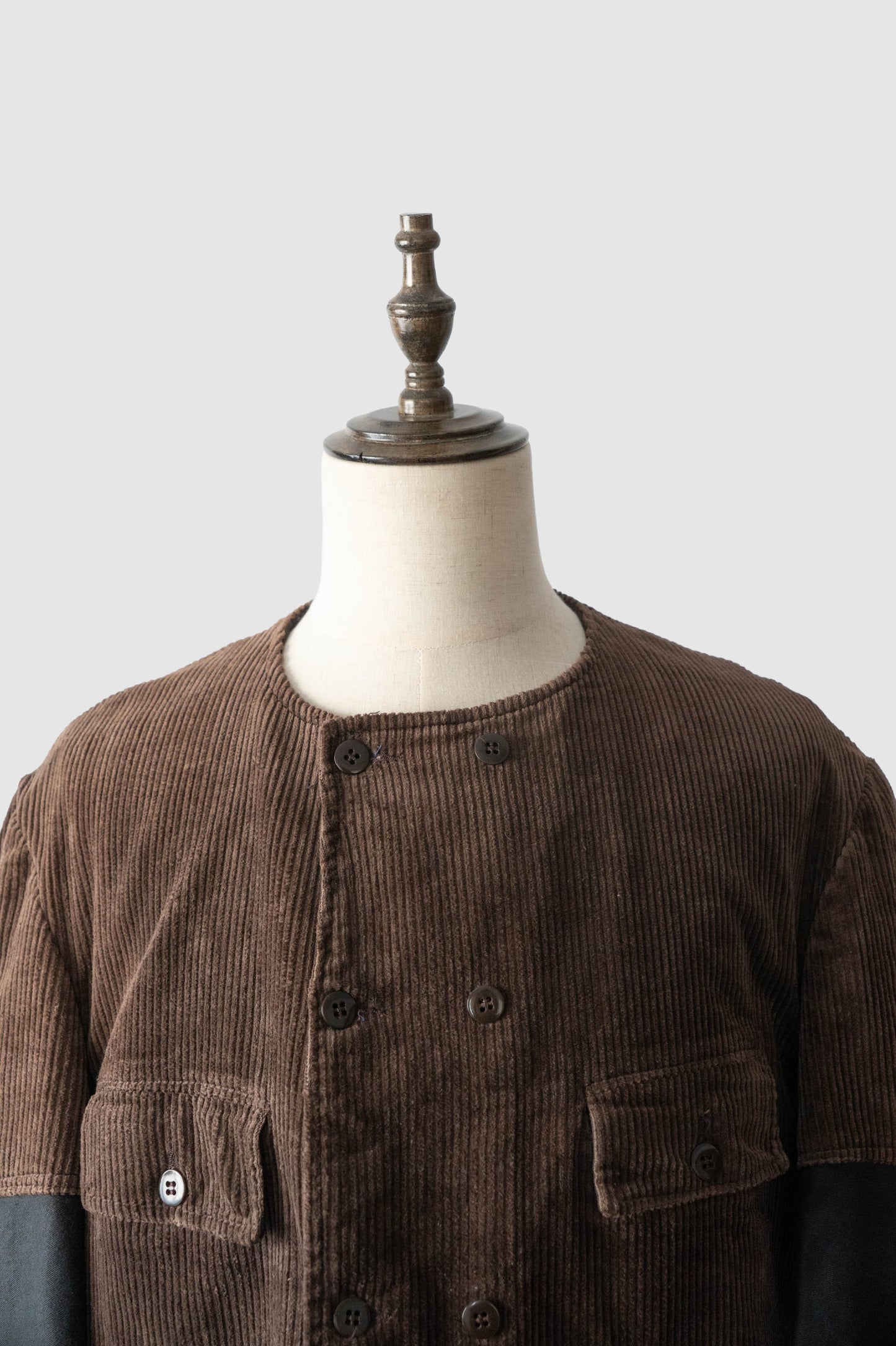 40s belgium brown corduroy double breasted work jacket deadstock