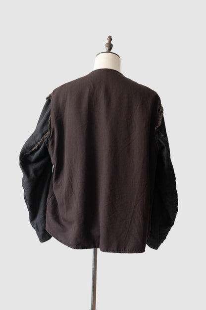 40s belgium brown corduroy double breasted work jacket deadstock