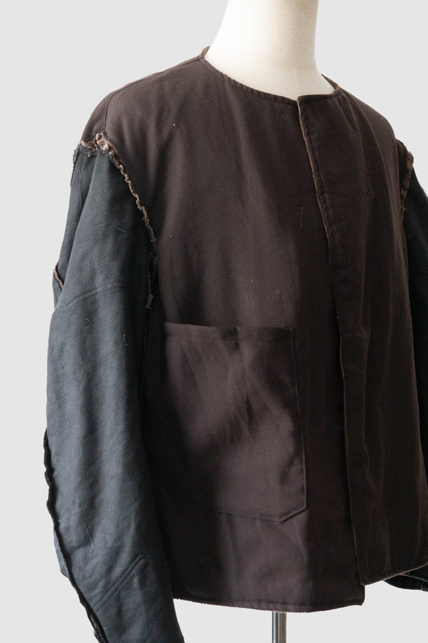 40s belgium brown corduroy double breasted work jacket deadstock