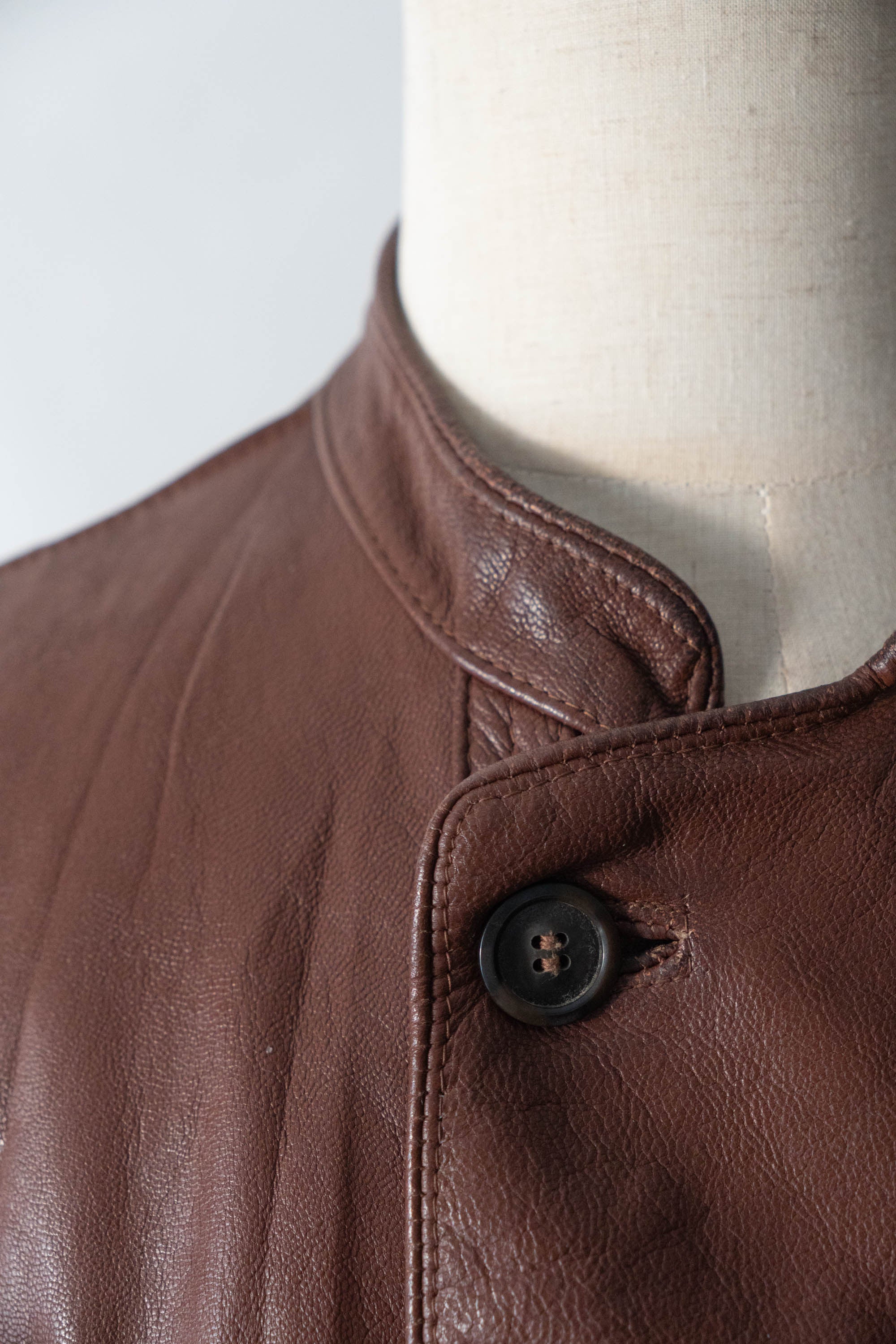 50s Sweden Work Goatskin Double Breasted Leather Jacket – edeak