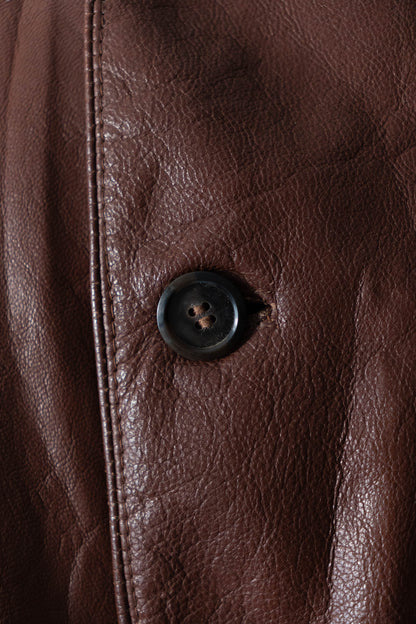 50s Sweden Work Goatskin Double Breasted Leather Jacket