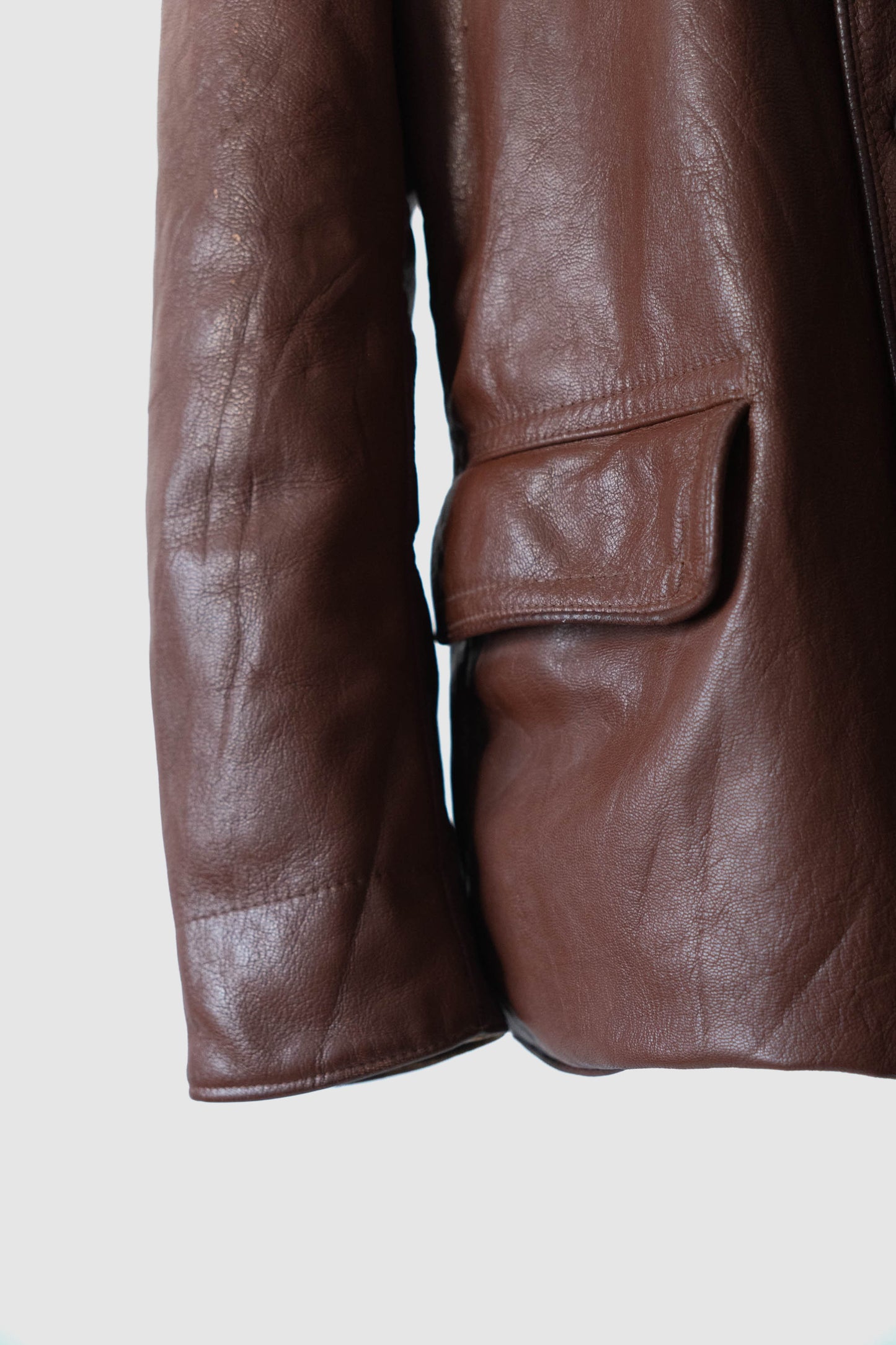 50s Sweden Work Goatskin Double Breasted Leather Jacket