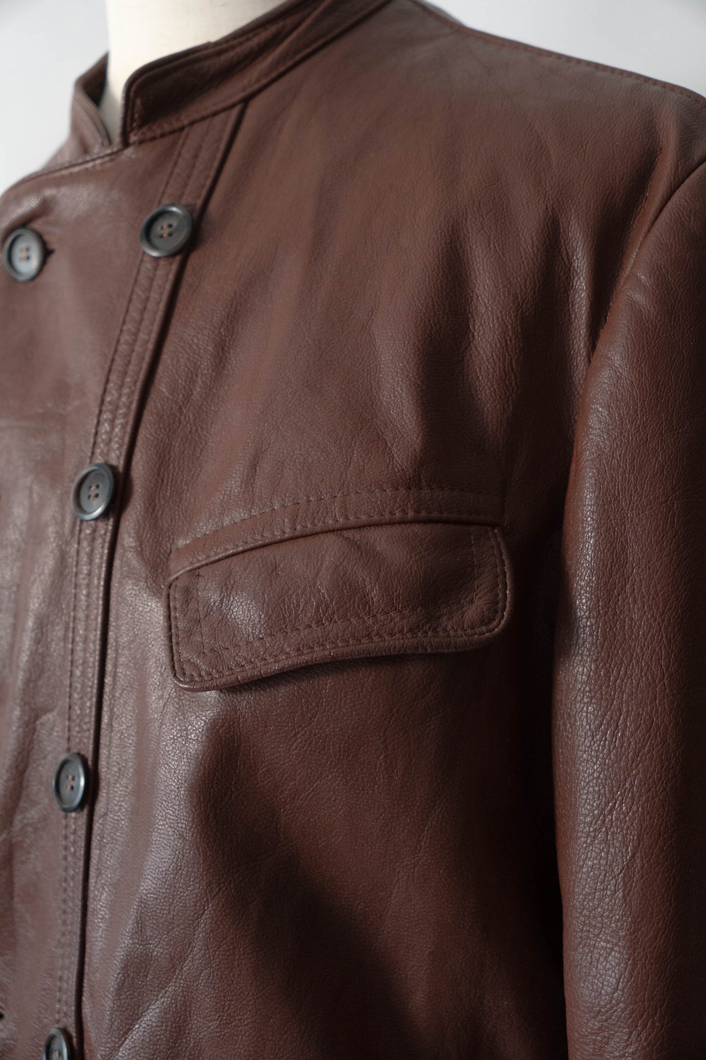 50s Sweden Work Goatskin Double Breasted Leather Jacket