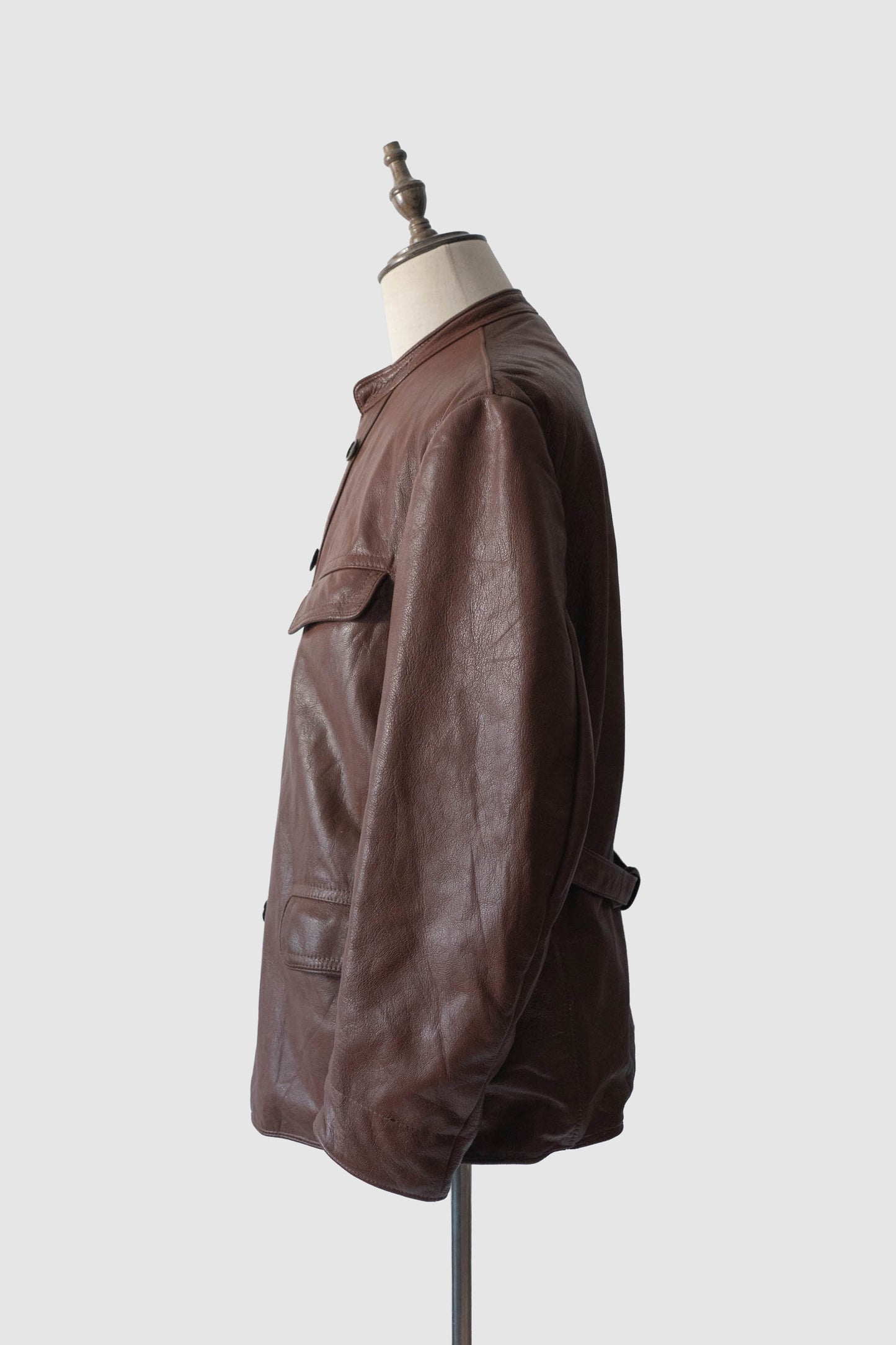 50s Sweden Work Goatskin Double Breasted Leather Jacket