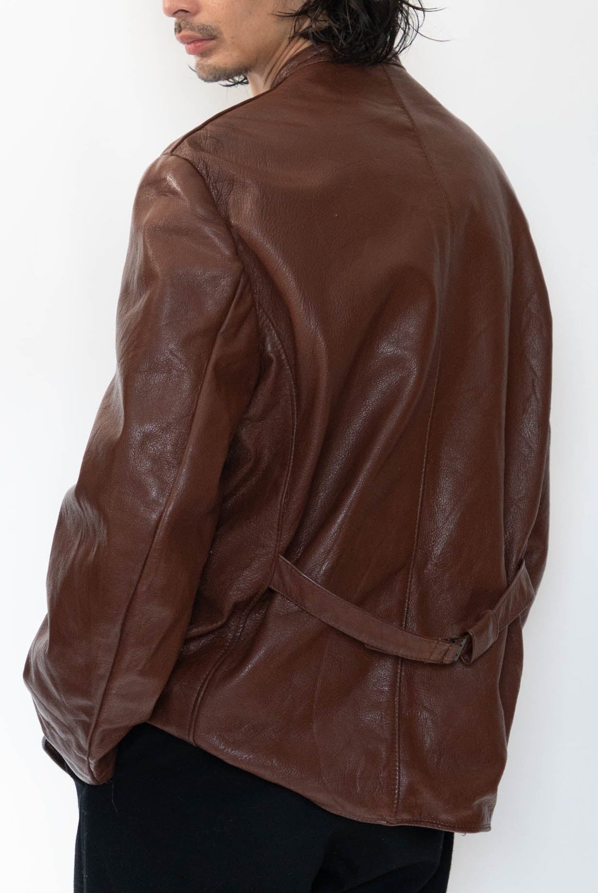 50s Sweden Work Goatskin Double Breasted Leather Jacket – edeak