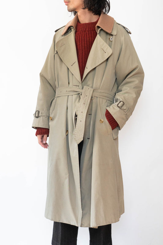 80s burberrys trench coat "trench21" full set cotton fabric