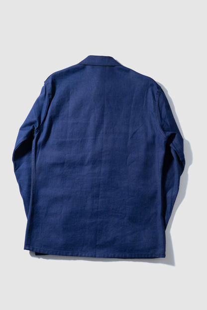 50s French Work Blue Cotton Twill Jacket "Le Mont St Michel"Dead Stock
