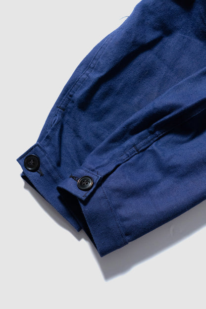 50s French Work Blue Cotton Twill Jacket "Le Mont St Michel"Dead Stock